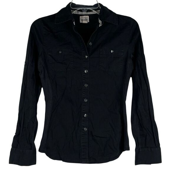 Converse Tops - Converse One Star Women's Black Long Sleeve Button Down Top XS